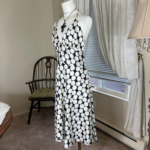 Y2k Charlotte Russe Polka Dot Halter Dress - Picture 3 of 5
